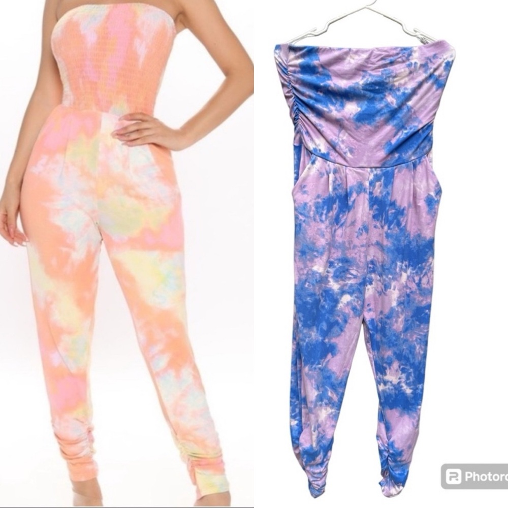 NWT super Soft Tie Dye jumpsuit super soft with pockets